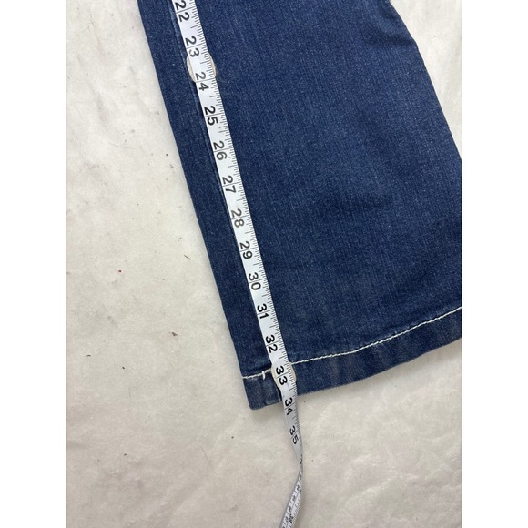 Wrangler Premium Patch Bootcut Jeans Women Dark Wash Embellished Pockets Sz 9x36 - Picture 4 of 12